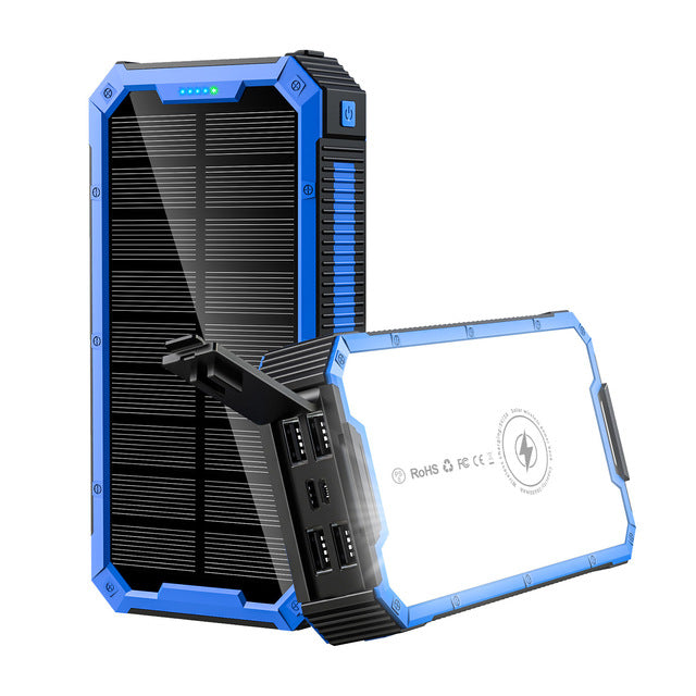 Camping light Solar Power Bank Wireless with Camping Light 4 USB Type C Portable Charger